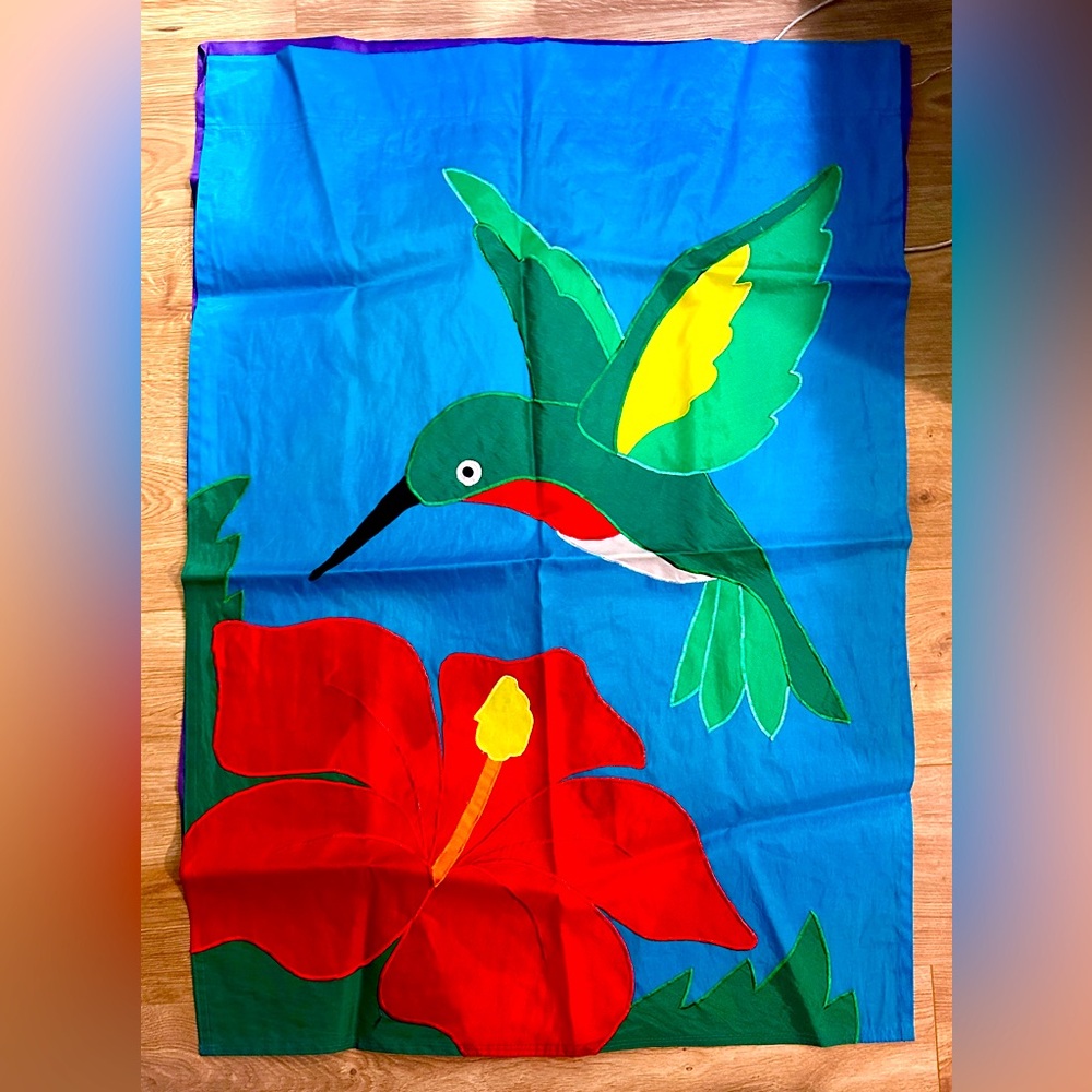NWOT Large Outdoor Flags - Fun Designs! Watermelon, Hummingbird, Ice Cream! Cute - Picture 3 of 10